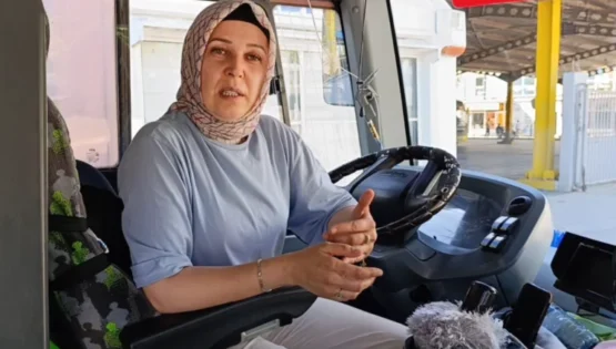 Kadın şoförden örnek davranış