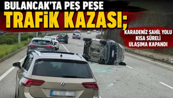 Bulancak’ta peş peşe trafik kazası! Karadeniz sahil yolu kısa süreli ulaşıma kapandı