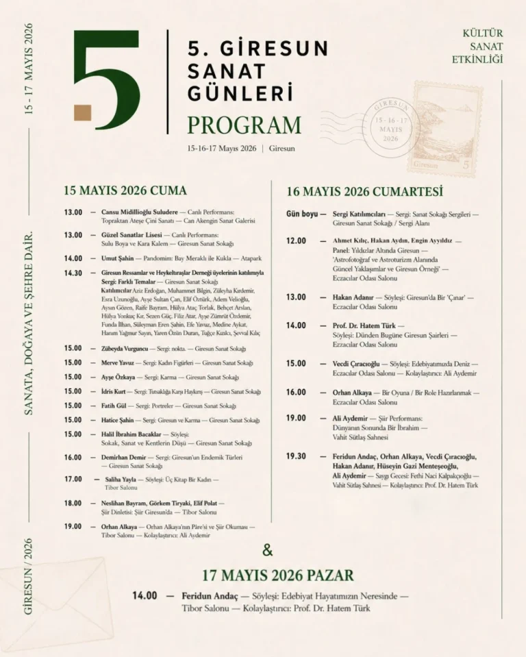 Giresun 3 Gün Boyunca Sanatla Yaşayacak