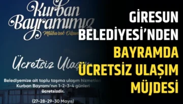 Giresun Belediyesi’nden Bayramda Ücretsiz Ulaşım Müjdesi