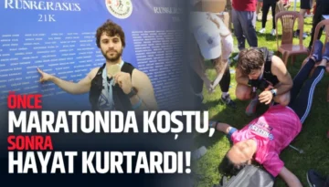 Giresun’da önce maratonda koştu, sonra hayat kurtardı!