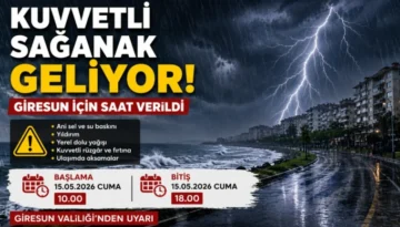 Kuvvetli Sağanak Geliyor! Giresun İçin Saat Verildi
