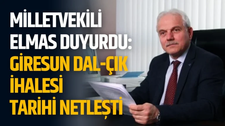 Milletvekili Elmas Duyurdu: Giresun Dal-Çık İhalesi Tarihi Netleşti