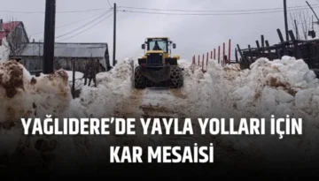 Yağlıdere’de Yayla Yolları İçin Kar Mesaisi