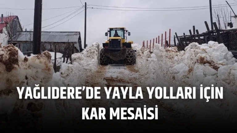 Yağlıdere’de Yayla Yolları İçin Kar Mesaisi