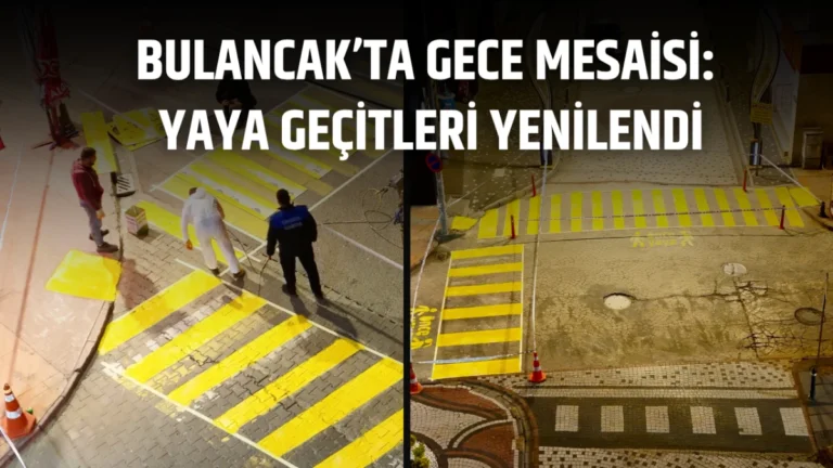 Bulancak’ta Gece Mesaisi: Yaya geçitleri yenilendi