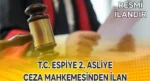 T.C. ESPİYE 2. ASLİYE CEZA MAHKEMESİNDEN İLAN